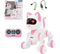 Power Kitty Junior - My Robotic Cat With Programming Function, Dance, Walk, Plays Music Incl. Remote Control. Pink/White