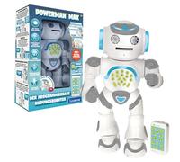 Lexibook Powerman Max, Remote Control Walking Talking Toy Robot, STEM Programmable, Dances, Singing, Telling 10,000 Stories, Learning Quiz, Shooting Discs, Voice Repetition, ROB80DE