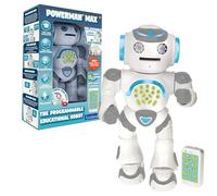 LEXIBOOK Powerman Max - Remote Control Walking Talking Toy Robot, STEM Programmable, Dances, Sings, Tells 10,000 Stories, 300+ Learning Quiz, Shooting Discs and Voice Repeat for kids 4+ - ROB80EN
