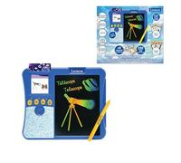 LEXIBOOK, QuizzHit® Draw, Interactive bilingual ENGLISH/FRENCH talking card reader with drawing tablet, 250 double-sided vocabulary and quiz cards to learn countries, animals and much more, JCR20i1