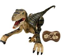 Lexibook RC Velociraptor Dinosaur Remote Controlled with Realistic Sound Effects, Brown