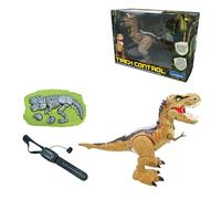 LEXIBOOK - RC Tyrannosaurus Control, Realistic dinosaur, Articulated movements, Roars, Smoke spitting, Light effects, Rechargeable, Fossil and hand-held remote controls included, DINO02LXB