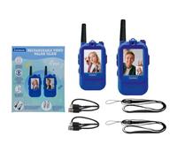 LEXIBOOK, Rechargeable Talkie-Walkie with Video Call, Color Screen, Visual Communication, Built-in Battery, Long Range, For Games and Adventures, Blue, TWV10