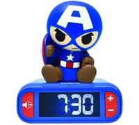 Captain America Night Light Alarm Clock with Sounds and LCD Screen