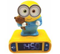 LEXIBOOK, Despicable Me Minions, Bob Nightlight alarm clock, Sounds and Melodies, LCD Backlit screen, Luminous, Snooze, Yellow, RL800DES