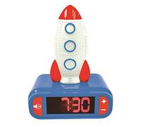 Lexibook Digital Alarm Kids with Night Light Snooze, Childrens Clock, Luminous Rocket, Blue Colour, Multicolor, M