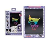 LEXIBOOK, Sanrio Kuromi, Kuromi Multicolor E-Ink Drawing Tablet 28 cm, Erasable Screen, Stencils Included, Ideal for Drawing and Writing, Purple/Pink, CRT10HK1LXB