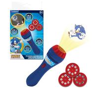 LEXIBOOK, SEGA Sonic The Hedgehog, Stories projector and torch light, Projects 24 images from the world of Sonic with 3 discs, Red/blue, LTC050SNLXB
