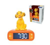 LEXIBOOK, Simba Nightlight Alarm Clock, RL800ANLXB | Sounds and Melodies, LCD Backlit screen, Luminous, Snooze, Yellow/Orange