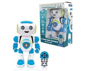 Lexibook Smart Robot Powerman Junior Educational and Interactive Read Mind Dance Play Music Repeat Phrases Remote Control Toy Ages 3+ Blue/White (ROB20ES) - Spanish Version/Language