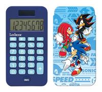 LEXIBOOK, Sonic The Hedgehog, Pocket Calculator with Protection Cover, Conventional and Advanced Calculator Functions, battery and solar-powered, Blue, C45SNLXB