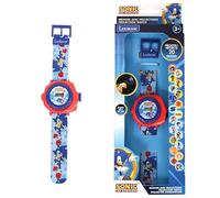 LEXIBOOK, Sonic the Hedgehog Projection Watch, DMW050SNLXB | Digital, 20 projections, adjustable strap, rotating lens ring, time/date, battery included, Blue/Red