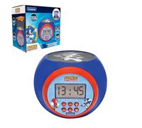 LEXIBOOK, Sonic The Hedgehog, Projector alarm clock with snooze function, night light with timer, LCD screen, battery-operated, Blue, RL977SN