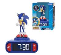 LEXIBOOK, Sonic The Hedgehog, Sonic Night Light Alarm Clock, Sounds and Melodies, Backlit LCD Screen, Luminous, Snooze, Blue, RL800SN