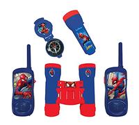 LEXIBOOK, Spider-Man, Adventurer Set for Children, Walkie-Talkies 120m, Binoculars, Compass, Torchlight, Blue/Red, RPTW12SP