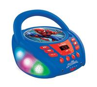 Lexibook, Spider-Man, Bluetooth CD player for kids, Portable, Multicoloured light effects, Microphone jack, Aux-in jack, AC or battery-operated, Girls, Boys, Blue/Red, RCD109SPLXB