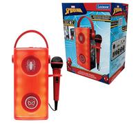 LEXIBOOK Spider-Man Bluetooth Speaker with Mic Red BTP185SPZLXB | Light effects, SD/TF card slot, rechargeable battery