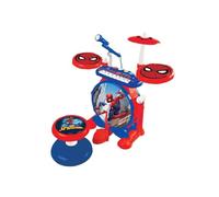 Lexibook, Spider-Man, Electronic Set for Children, Musical Toy Game, Realistic Drum Sound, 8-Keys Keyboard, MP3 Plug, seat Included, Blue/red, K610SP