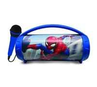 LEXIBOOK Spider-Man Karaoke Speaker Blue BTP585SPZLXB | Stereo, mic, USB & SD ports, rechargeable, handle