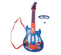 Lexibook, Spider-Man, Light-Up Electronic Guitar with microphone, glasses with microphone, melodies, 2 game modes, MP3 input, blue/red, K260SPLXB