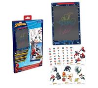 Lexibook, Spider-Man, Magic Slate, Artistic and creative toy for girls and boys, Multicoloured drawings, 28 cm screen, Includes 1 stylus and 6 stencils, Blue, CRT10SP