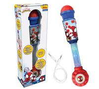 LEXIBOOK, Spider-Man Microphone with Light Tube, Speaker, Melodies, and Sound Effects, MIC90SP