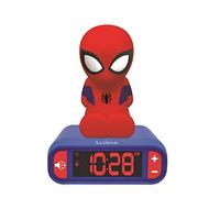 LEXIBOOK, Spider-Man Nightlight Alarm Clock, RL800SP | Sounds & Melodies, LCD Backlit screen, Luminous, Snooze, Blue