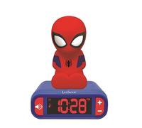 LEXIBOOK, Spider-Man, Nightlight alarm clock, Sounds and Melodies, LCD Backlit screen, Luminous, Snooze, Blue/Red, RL800SPLXB