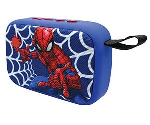LEXIBOOK Spider-Man Portable Bluetooth Speaker, BT018SP | Wireless, TWS stereo, USB-C, SD/TF card, rechargeable battery, built-in mic, blue red