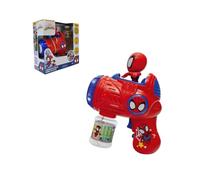 LEXIBOOK, Marvel Spidey & His Amazing Friends Electronic Bubble Launcher, 3D Spidey Figurine, Light and Sound Effects from the Cartoon, 100 ml Bubble Solution Included, Blue/Red, PRB30SP