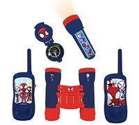 Lexibook, Spidey & His Amazing Friends, Complete adventurer set, for kids, 120m walkie-talkies, Binoculars, Flashlight, Compass, Red/Blue, RPTW11SP