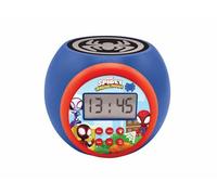 Lexibook, Spidey & His Amazing Friends, Projector clock with snooze alarm function, Night light with timer, LCD screen, battery operated, Blue