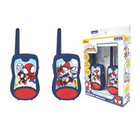 LEXIBOOK, Spidey and His Amazing Friends, Walkie-Talkies 200m, Communication Game for Children, 2 Communication Channels, Belt Clip, Battery Operated, Blue/Red, TW12SP1