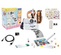 Lexibook, StarCAM Print HD, Camera with instant printer, Photo, video, selfie, music and games functions, Customisation kit and 32GB SD card included, White, DJ160
