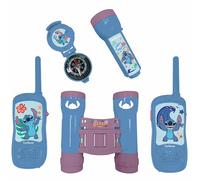 Lexibook, Disney Stitch, Adventurer set for Children, Walkie-Talkies 120m, Binoculars, Compass, Torchlight, Blue/purple, RPTW12DLXB