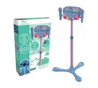 LEXIBOOK Stitch, Kids' Light-Up Stand Speaker, Musical Game, Adjustable Height, Light Effects, 2 Included Microphones, MP3 Input, Bluetooth, Blue, S160D