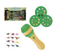 Lexibook, Stories projector and torch light, Create up to 3 stories with 24 images of dinosaurs, 12 dinosaur figurines included, Yellow/green, LTC045Z