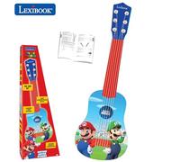 Lexibook, Super Mario, My First Guitar for children, 6 nylon strings, 21" long, guide included, blue/red, K200NILXB