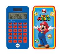 LEXIBOOK Super Mario Pocket Calculator C45NILXB | Protective cover, advanced functions, battery powered, red/blue