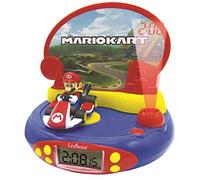 Lexibook Nintendo Mario Kart Projector Clock, Built-in Night Light, time Projection onto The Ceiling, Sound Effects, Battery-Powered, RP500NI, Red/Blue, One Size