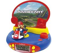 Lexibook Nintendo Mario Kart Projector Clock, Built-in Night Light, time Projection onto The Ceiling, Sound Effects, Battery-Powered, RP500NI, Red/Blue, One Size