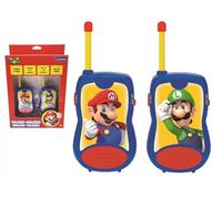 Lexibook, Super Mario, Walkie-Talkies 200m, Communication Game for Children, 2 Communication Channels, Belt Clip, Battery Operated, Blue/Red, TW12NILXB