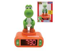 LEXIBOOK, Super Mario, Yoshi Nightlight alarm clock, Sounds and Melodies, LCD Backlit screen, Luminous, Snooze, Orange, RL800NI1LXB