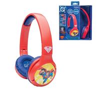 LEXIBOOK - Superman - Kids’ 2-in-1 Bluetooth and Wired Headphones - Stereo, wireless, wired, limited volume, foldable, adjustable, for boys/girls, red/blue, HPBT010SU
