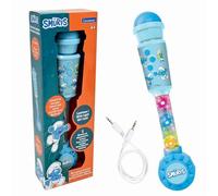 LEXIBOOK, The Smurfs, Luminous Microphone for children, Musical Toy, Built-in speaker, Light effects, Aux-in socket, Blue, MIC90SFLXB