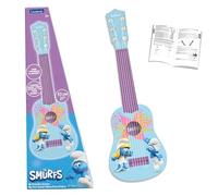 LEXIBOOK, The Smurfs, My First Children's Guitar, 6 Nylon Strings, 53 cm, Guide Included, Blue, K200SFLXB