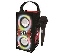 LEXIBOOK, The Voice, Portable Bluetooth Light Speaker with Microphone, Light effects, Karaoke, Wireless, USB, SD card, Rechargeable battery, black/red, BTP180TVZ