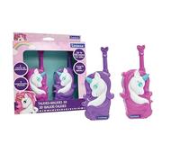 Lexibook, Unicorn, 3D Unicorn Walkie-Talkies, 500m Range, 2 Communication Channels, Belt Clip, Pink/Purple, TW18UNI