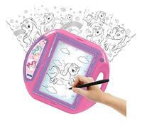 Lexibook, Unicorn, Drawing Projector, 4 tampons, 10 templates, lighting screen, 1 pen included, artistic and creative toy for girls and boys, Pink/Purple, CR310UNI