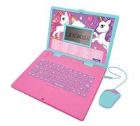 LEXIBOOK, Unicorn, Educational and Bilingual Laptop in ENGLISH/SPANISH, Toy for children with 124 activities to learn, play games and music, Pink, JC598UNIi2
